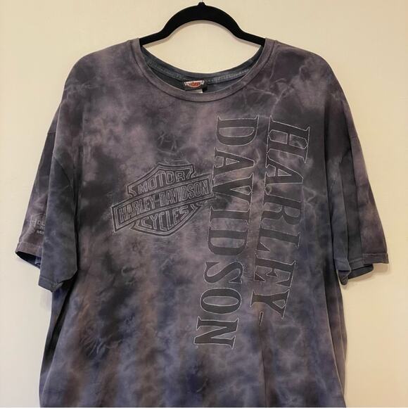 House of Harley-Davidson Motorcycles 2XL tie dye short sleeve t-shirt gray black - Picture 2 of 7